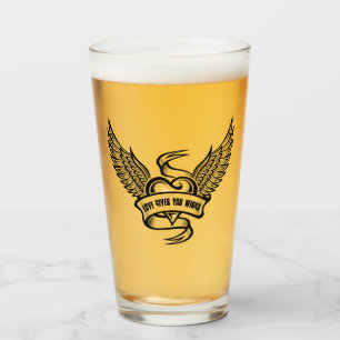 hart met wings, liefde geeft je wonden glas