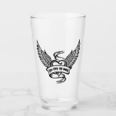 hart met wings, liefde geeft je wonden glas (Voorkant)
