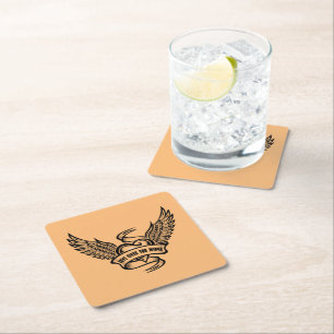  hart met wings, liefde geeft je wonden kartonnen onderzetters