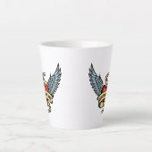  hart met wings, liefde geeft je wonden latte mok (Voorkant)