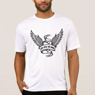 hart met wings, liefde geeft je wonden t-shirt