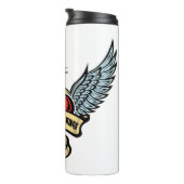 hart met wings, liefde geeft je wonden thermosbeker (Geroteerd rechts)