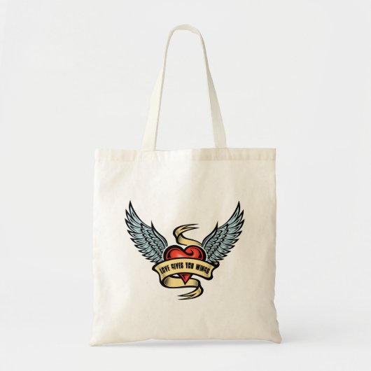 hart met wings, liefde geeft je wonden tote bag (Voorkant)