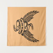 hart met wings, liefde geeft je wonden wandkleed (Voorkant (horizontaal))