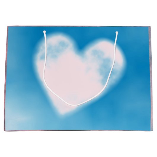 HART MET WOLKEN Gift Bag Groot Cadeauzakje (Voorkant)