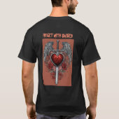 Hart met Zwaard Basic Donker T-shirt voor Heren (Achterkant)