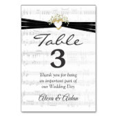 Hart met zwart lint op vel muziek kaart (Achterkant)