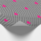 Hart met zwarte en witte cheques cadeaupapier (Hoek)