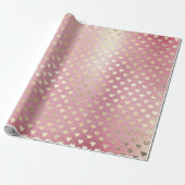 Hart Metaalroze Roze Blush Gold Powder Cadeaupapier (Uitgerold)