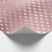 Hart Metaalroze Roze Blush Gold Powder Cadeaupapier (Hoek)