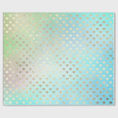 Hart Metallic Mint Aqua Ocean Blue Gold Faux Cadeaupapier (Vlak)