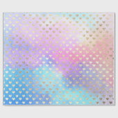 Hart Metallic Mint Aqua Ocean Blue Gold Pink Cadeaupapier (Vlak)