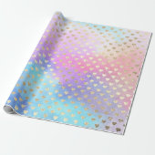 Hart Metallic Mint Aqua Ocean Blue Gold Pink Cadeaupapier (Uitgerold)