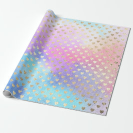 Hart Metallic Mint Aqua Ocean Blue Gold Pink Cadeaupapier