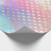 Hart Metallic Mint Aqua Ocean Blue Gold Pink Cadeaupapier (Hoek)