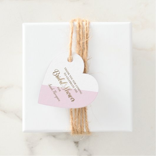 Hart Modern Gepersonaliseerd Roze Goud Vrijgezelle Bedankjes Labels (In situ)