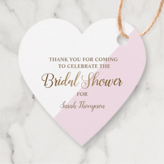 Hart Modern Gepersonaliseerd Roze Goud Vrijgezelle Bedankjes Labels (Achterkant)