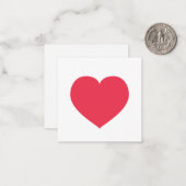 Hart Modern Love Note Rood Tijdloos Briefpapier Notitiekaartje (Voorkant / Achterkant in situ)