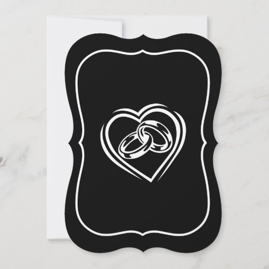 Hart Modern Minimalistisch Wit Zwart Jubileum Kaart (Achterkant)