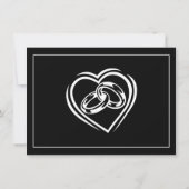 Hart Modern Minimalistisch Zwart Bruiloft Save The Date (Achterkant)