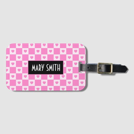 Hart Modern Pink Love Collectie Bagagelabel (Voorkant (horizontaal))