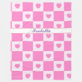 Hart Modern Pink Love Collectie Fleece Deken (Voorkant)