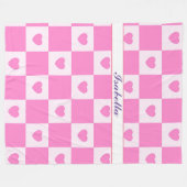 Hart Modern Pink Love Collectie Fleece Deken (Voorkant (Horizontaal))