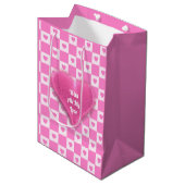Hart Modern Pink Love Collectie Medium Cadeauzakje (Voorkant Gekanteld)
