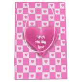 Hart Modern Pink Love Collectie Medium Cadeauzakje (Voorkant)