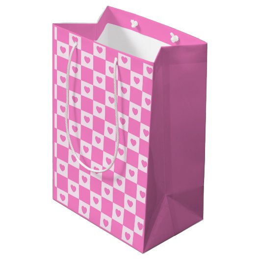 Hart Modern Pink Love Collectie Medium Cadeauzakje (Achterkant Gekanteld)