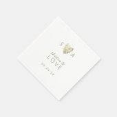 Hart Modern Rustiek Boho Bloemen Groen Bruiloft Servet (Hoek)