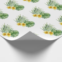 Hart Moderne Gele Bloemige Tropisch