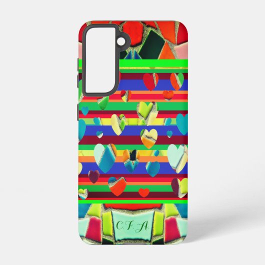 Hart Modieuze Leuke Mozaïek Kunst Samsung Galaxy Hoesje (Achterkant)