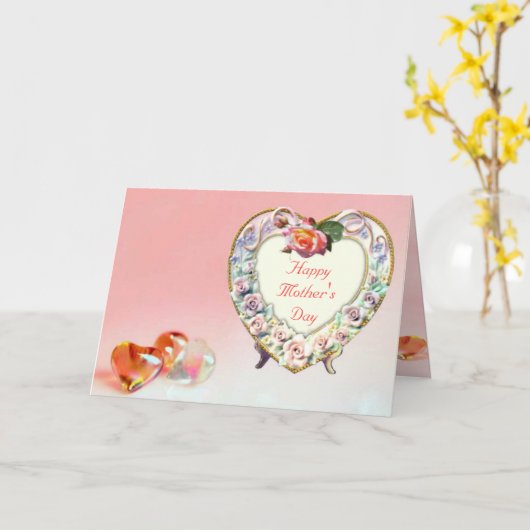 Hart Moederdag Kaart (Gele Bloem)