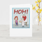 Hart-Moederdag Kaart (Gele Bloem)