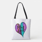 hart-monogram aangepaste gepersonaliseerde tas (Achterkant)