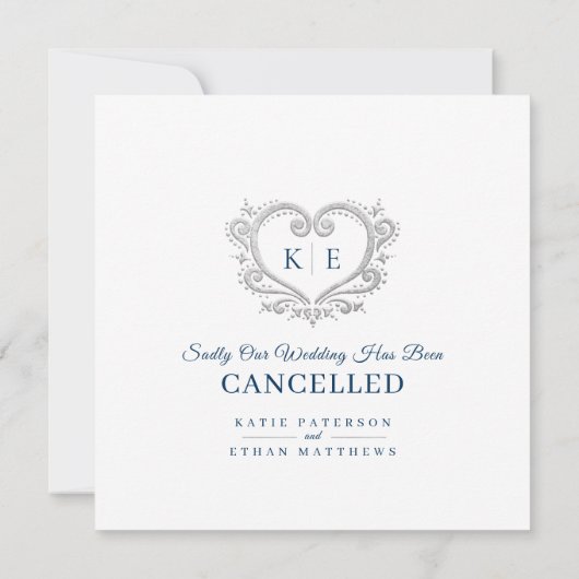 Hart monogram afgeblazen bruiloft liefde patiënt b aankondiging (Achterkant)