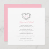 Hart monogram afgeblazen bruiloft liefde patiënt r aankondiging (Voorkant / Achterkant)