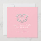 Hart monogram afgeblazen bruiloft liefde patiënte  aankondiging (Achterkant)