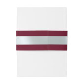 Hart-monogram - Bourgondië/Zilver Uitnodigingen Wikkel (Achterkant Voorbeeld)