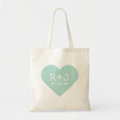 Hart Monogram bruiloft gunst Tote Bag (Voorkant)