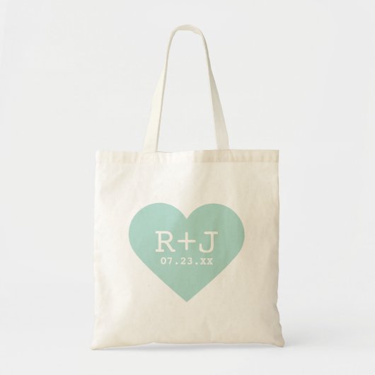 Hart Monogram bruiloft gunst Tote Bag (Voorkant)