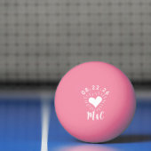 Hart Monogram Bruiloft Pingpongbal (Net)