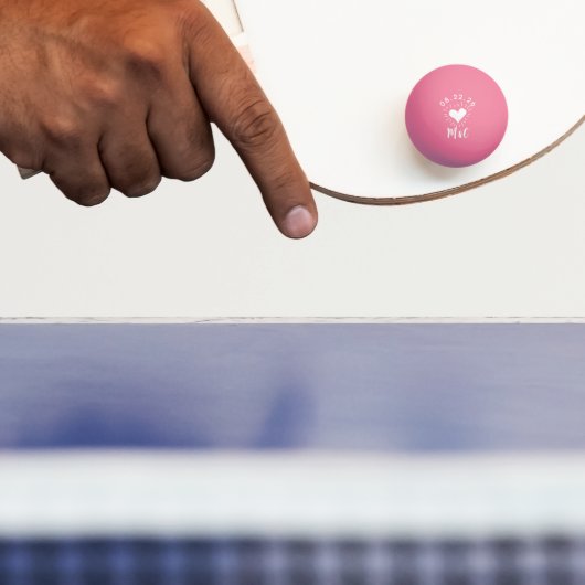 Hart Monogram Bruiloft Pingpongbal (Peddel)