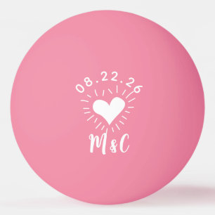 Hart Monogram Bruiloft Pingpongbal