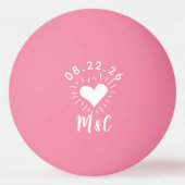 Hart Monogram Bruiloft Pingpongbal (Achterkant)