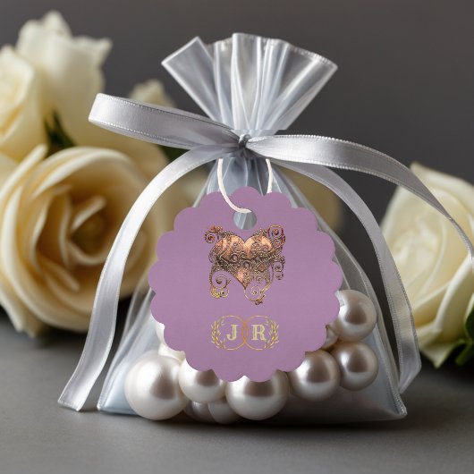 Hart & Monogram Dankjewel - Lavendel Bedankjes Labels