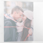 Hart monogram foto goudbruin trouwprogramma drieluik programma (Binnenzijde eerst)