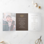 Hart monogram foto goudbruin trouwprogramma drieluik programma (Binnen)