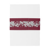 Hart Monogram & Glitter op Bourgondië Uitnodigingen Wikkel (Achterkant Voorbeeld)